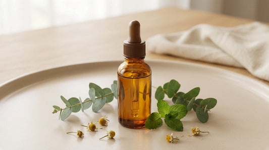 flacon d’huile de CBD avec pipette et plantes naturelles, utilisation bien-être