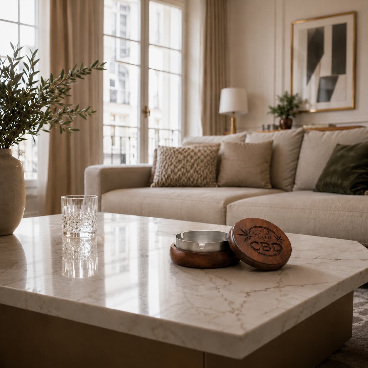 Cendrier bois gravé personnalisable